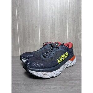 Hoka One One Bondi 7 Men's Running Shoes Navy Blue Red US 12 Max Cushion
